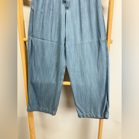 JOHN MARK Light Blue chambray smocked waist wide leg pants size S - Picture 3 of 11